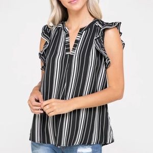 Allie Rose Ruffle Sleeve Blouse